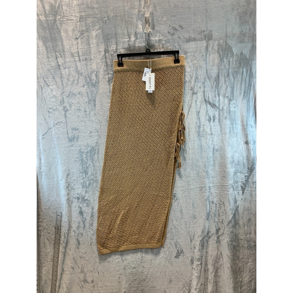 Dotti Women's Swimsuit Cover Up Small Knit Crochet Tan Taupe Side Tie